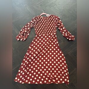Polka dot long dress Zara new with tags size small